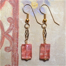 Gold Filled Cherry Quartz Earrings by Meg - AllureBeads