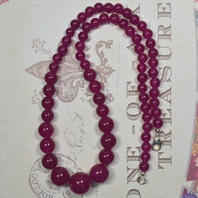 Graduated Fucsia Quartz Necklace by Meg - AllureBeads