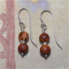 925 Sterling Silver Wrapped Picasso Jasper Earrings by Meg - AllureBeads