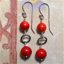 925 Sterling Silver & Coral Earrings by Meg - AllureBeads