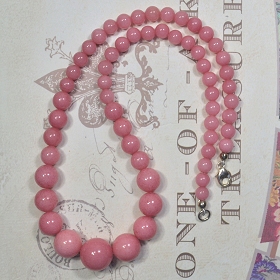 Graduated Pink Quartz Necklace by Meg - AllureBeads