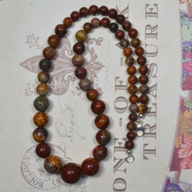 Graduated Picasso Jasper Necklace by Meg - AllureBeads