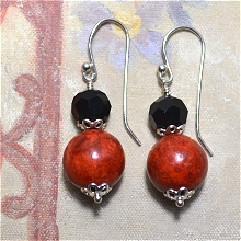 925 Sterling Silver, Fossil Coral & Crystal Earrings by Meg - AllureBeads