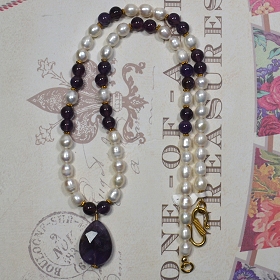 Vermeil, Freshwater Pearls & Amethyst by Meg - AllureBeads