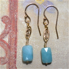 Gold Filled Amazonite Earrings by Meg - AllureBeads