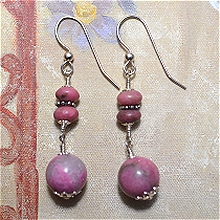 925 Sterling Silver & Rhodonite Earrings by Meg - AllureBeads