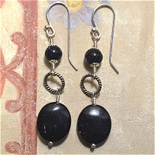 925 Sterling Silver & Blue Goldstone Earrings by Meg - AllureBeads