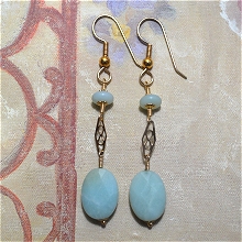 Gold Filled Amazonite Earrings by Meg - AllureBeads