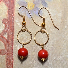 Gold Filled & Fossil Coral Earrings by Meg - AllureBeads