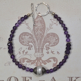 Amethyst, Freshwater Pearl & 925 Sterling Silver by Meg - AllureBeads