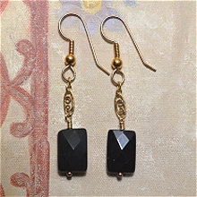 Gold Filled Wrapped Obsidian Earrings by Meg - AllureBeads