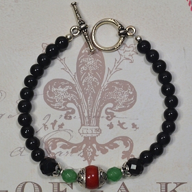 Obsidian, Carnelian, Green Aventurine & 925 Sterling Silver by Meg - AllureBeads