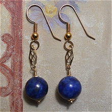 Gold Filled Lapis Lazuli Earrings by Meg - AllureBeads